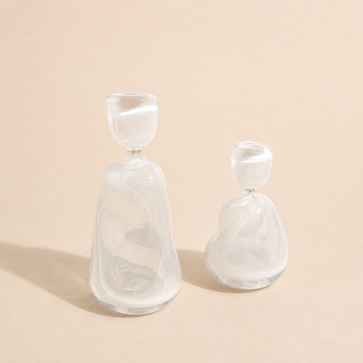 Opaline White Candleholder Set